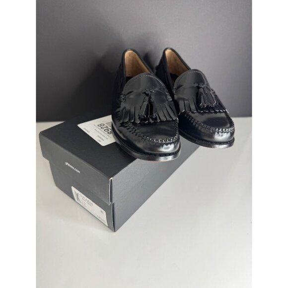 NEW GH Bass Weejuns Esther Tassel Penny Loafers Flats Black Leather Size 10 - Picture 3 of 8